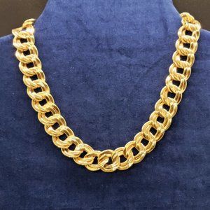 Vintage gold toned double chain necklace